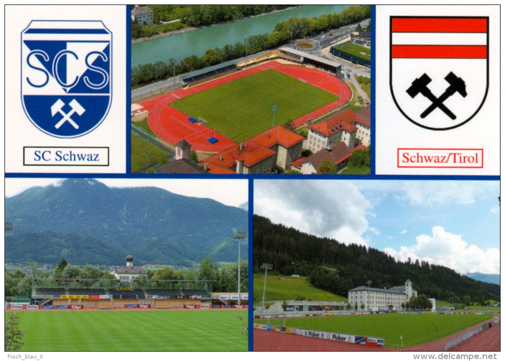 AK Stadion Postkarte Sportzentrum SC Schwaz Österreich Tirol Sportplatz Fußball Football Voetbal Calcio Terrain Foot - Fussball