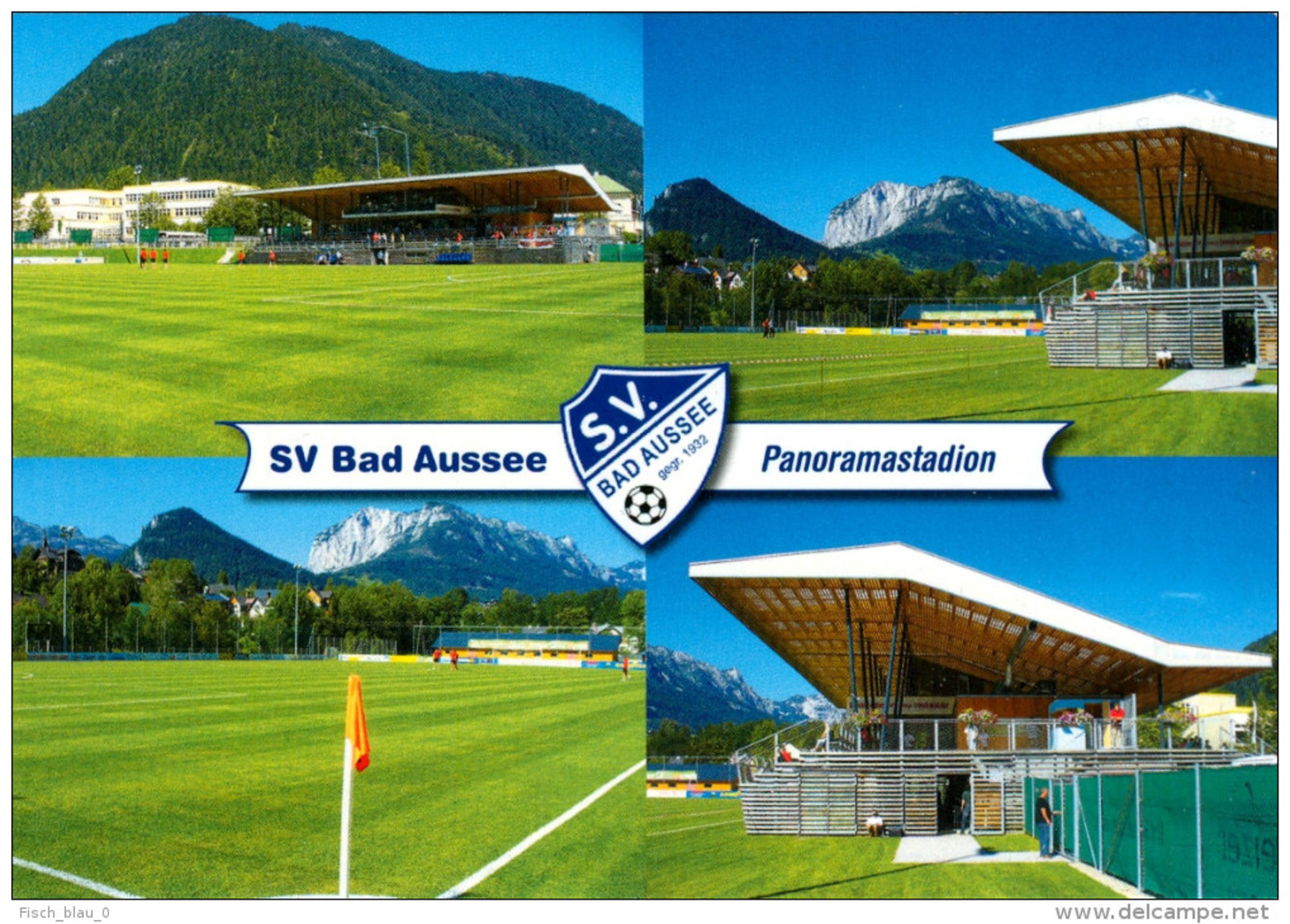 AK Panorama-Stadion Postkarte SV Bad Aussee Steiermark Ausseerland Fußball Platz Österreich Austria Autriche Football - Fútbol