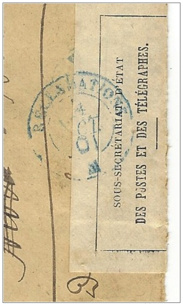 1901- Env. Affr. 15 C Mouchon De La Rochelle   Mise Au REBUT - Fermée Avec étiquette Et Cad Bleu RECLAMATIONS / M - 1877-1920: Semi Modern Period