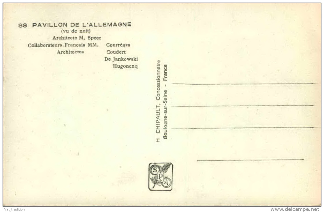 EXOPSITIONS - Carte Postale De L 'Exposition De 1937 , Pavillon Allemand - A Voir - L 3038 - Ausstellungen