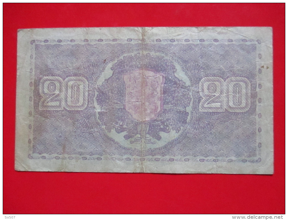 X1- 20 Markkaa 1939. Finland - Twenty Marks, Circulated Banknote - Finnland