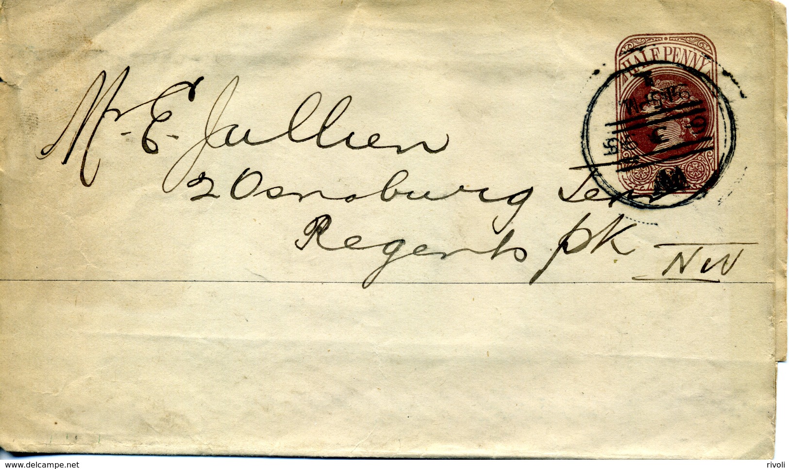 GRANDE BRETAGNE 1895 - LETTRE (half Penny) - Briefe U. Dokumente