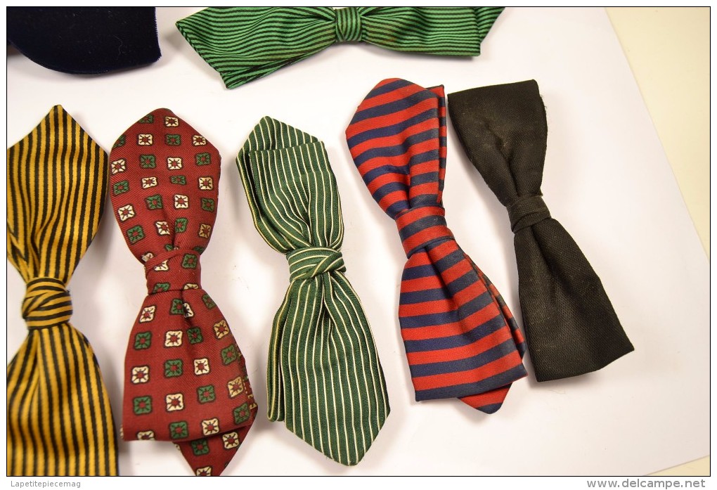 Lot De Noeuds Papillon Noeud Anciens, Retro, Rouge Vert Jaune Bleu Noir, Stylé Original Clips. Vintage Bow Tie - Accessoires