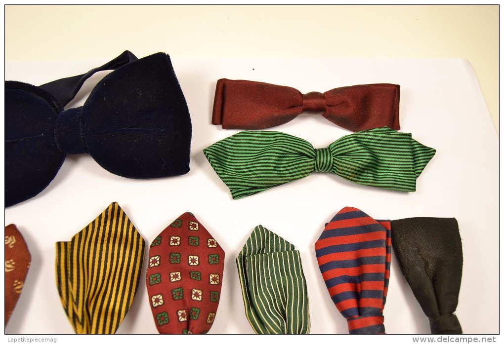 Lot De Noeuds Papillon Noeud Anciens, Retro, Rouge Vert Jaune Bleu Noir, Stylé Original Clips. Vintage Bow Tie - Accessoires