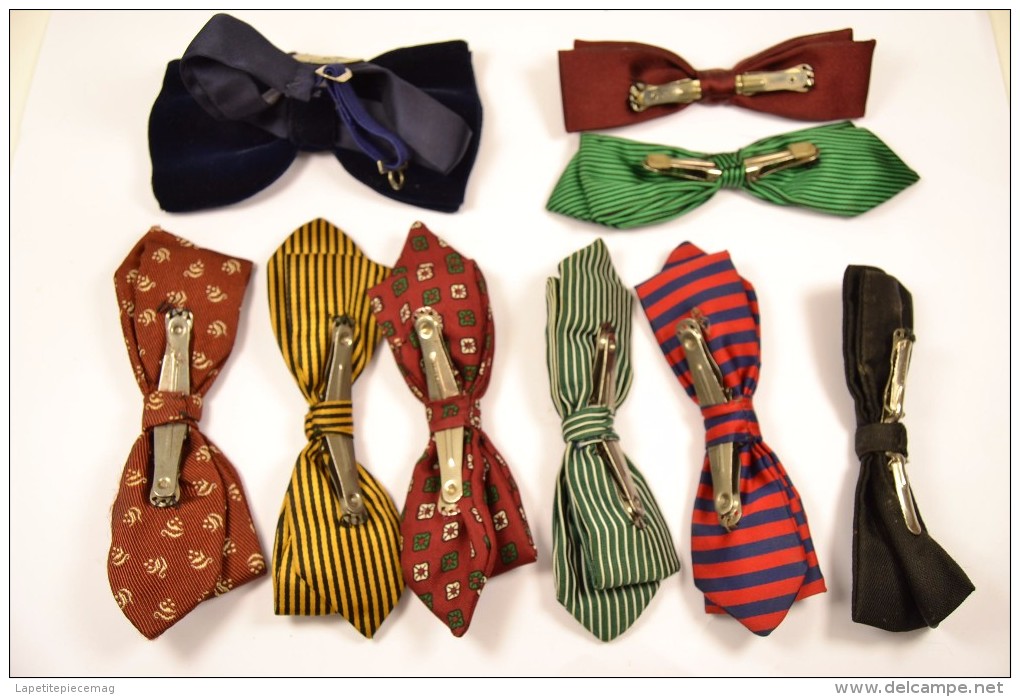 Lot De Noeuds Papillon Noeud Anciens, Retro, Rouge Vert Jaune Bleu Noir, Stylé Original Clips. Vintage Bow Tie - Accessoires