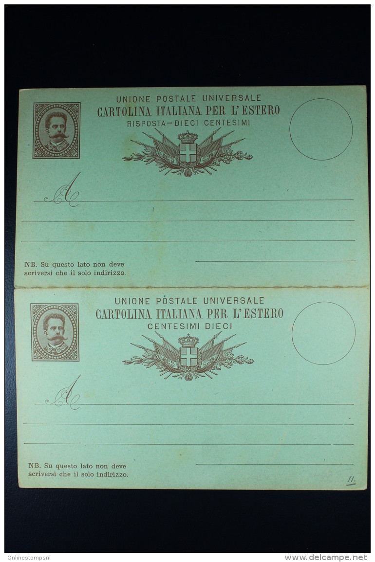 Italie Cartolina Postale Risposta Mi Nr P 11 Unused  1882 - Ganzsachen