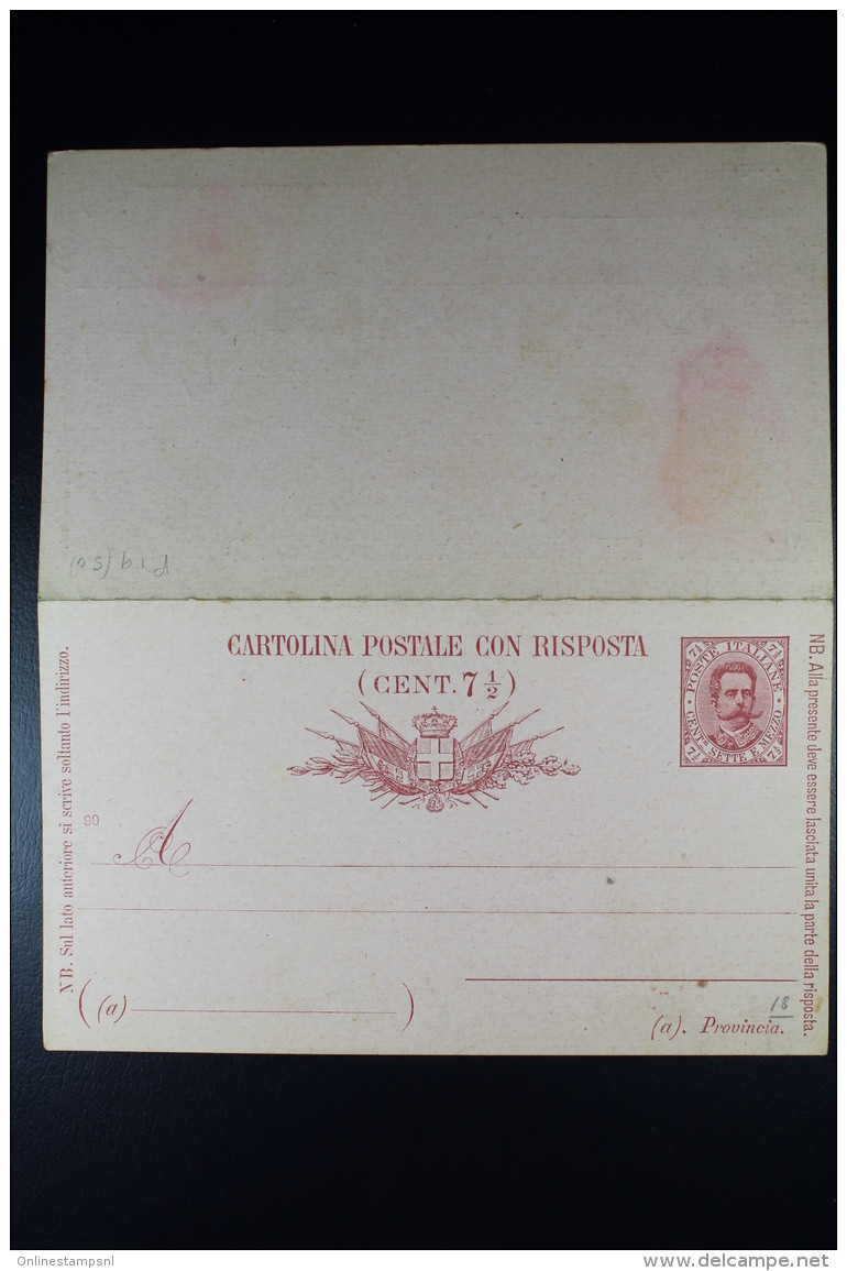 Italie Cartolina Postale Risposta Mi Nr P 19 Unused  1890 - Entero Postal