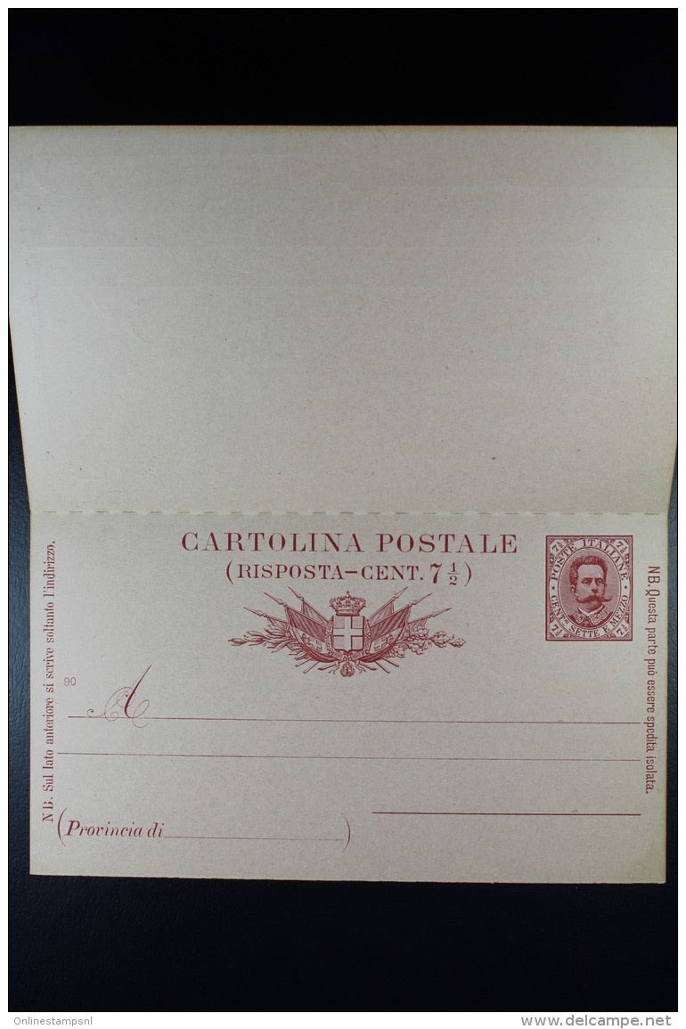 Italie Cartolina Postale Risposta Mi Nr P 21 Unused  1890 - Interi Postali