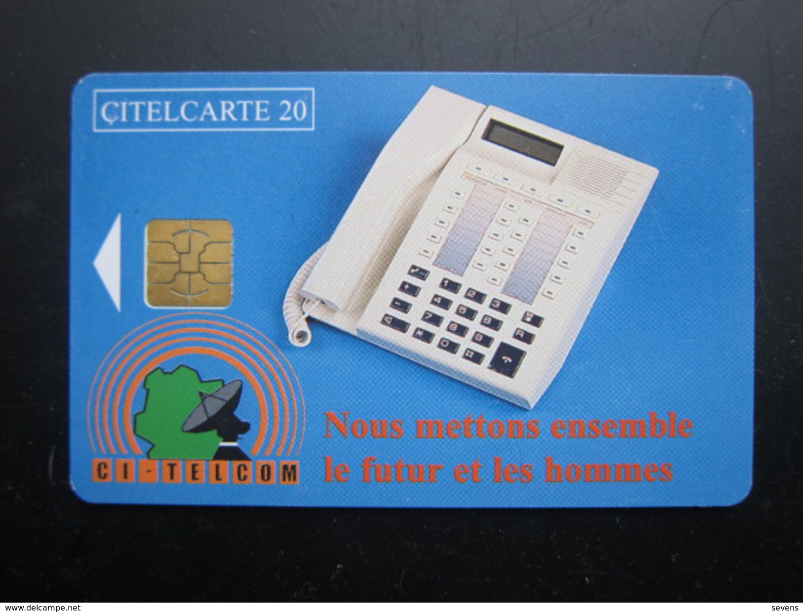 Chip Phonecard,Telephone And Telecom Logo,BN 000166198,used - Côte D'Ivoire