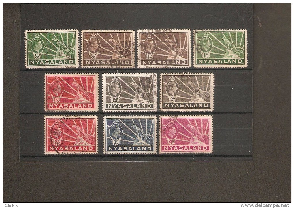 NYASALAND 1938 - 1944 SET TO 4d SG 130/135 FINE USED Cat £31+ - Nyasaland (1907-1953)