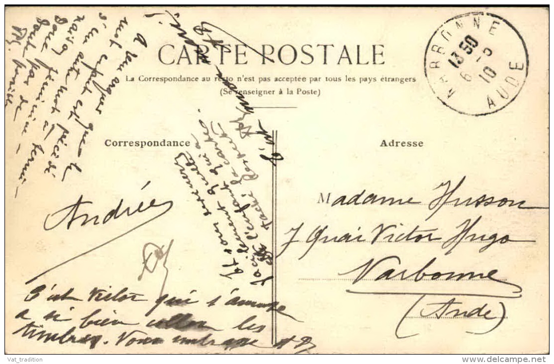 MONACO - Carte Postale Pour Narbonne En 1910 - A Voir - L 3093 - Lettres & Documents