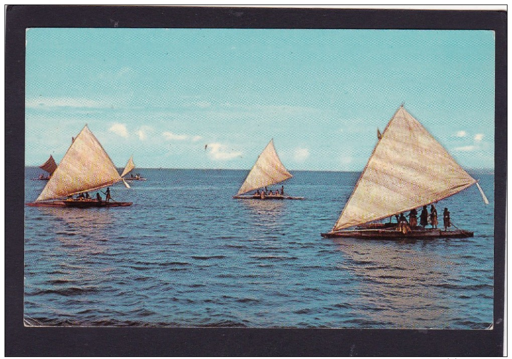 Old Post Card Of Small Canoes,Fiji,Posted With Stamp,K45. - Fiji