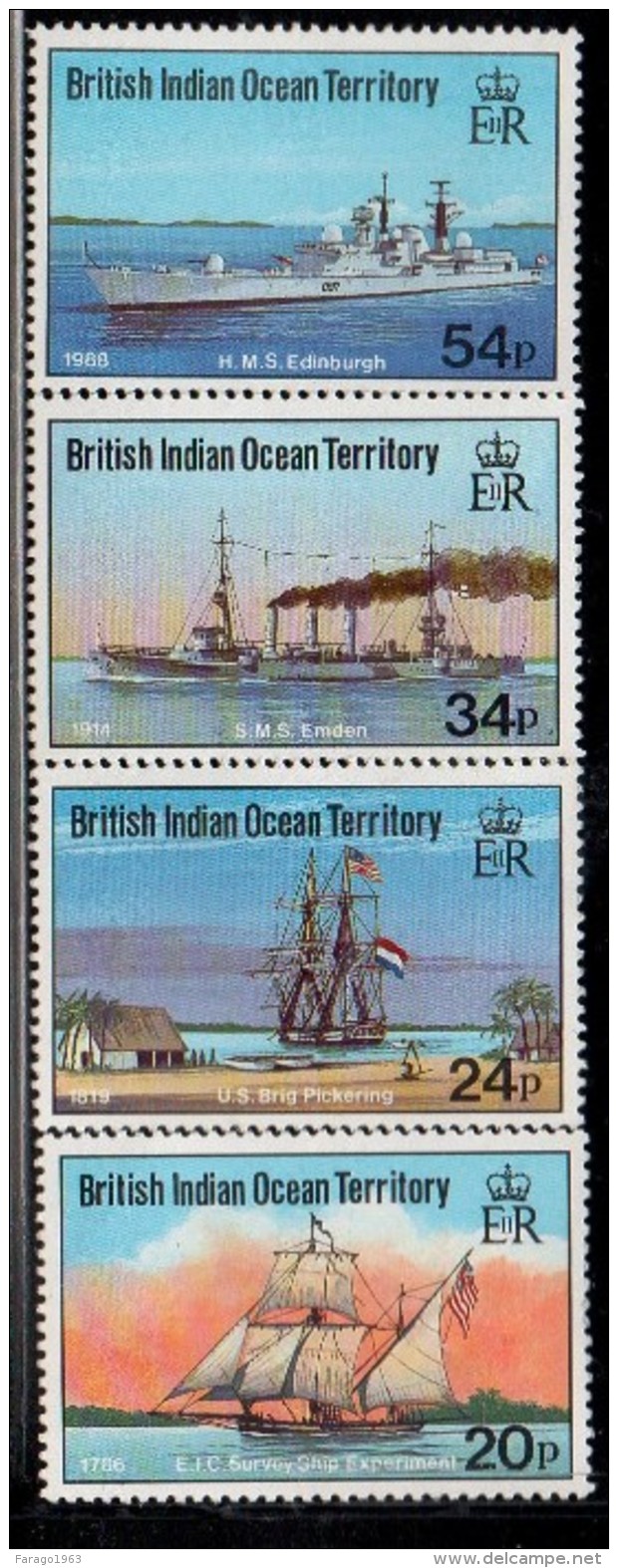1991 British Indian Ocean Territory Ships Complete Set Of 4  MNH - Territoire Britannique De L'Océan Indien
