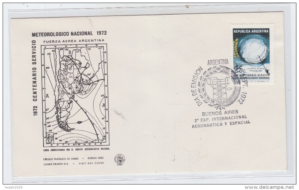 Argentina 2ND INTERNATIONAL AERONAUTICS AND SPACE EXPOSITION FDC 1972 - South America