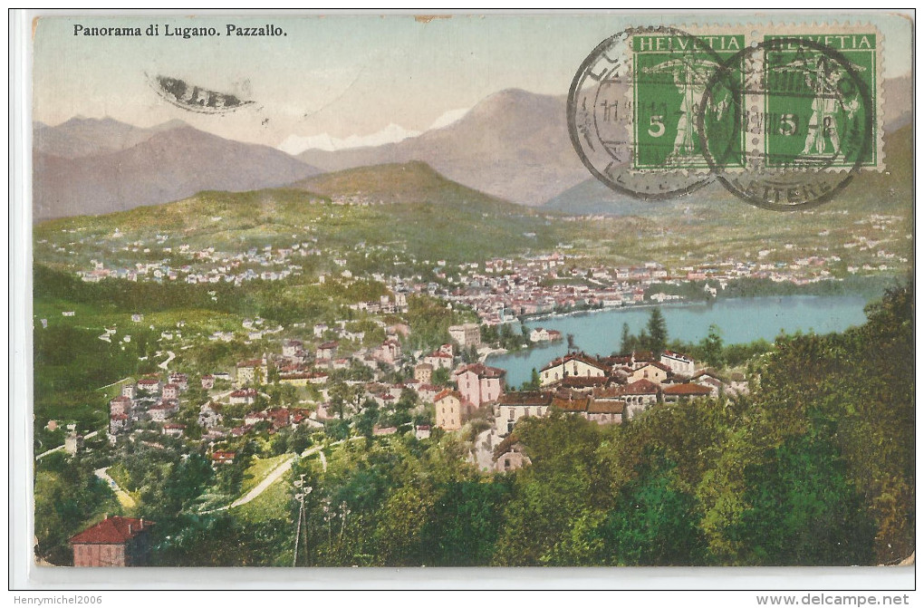 Suisse - Ti Tessin Ticino - Panorama Di Lugano Pazzallo 1910 - Lugano