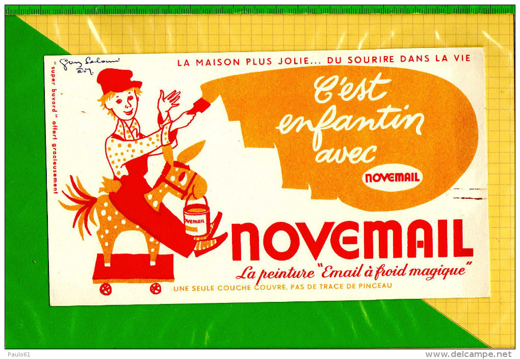 BUVARD & Blotting Paper : Peinture NOVEMAIL  Cheval De Bois - Vernici