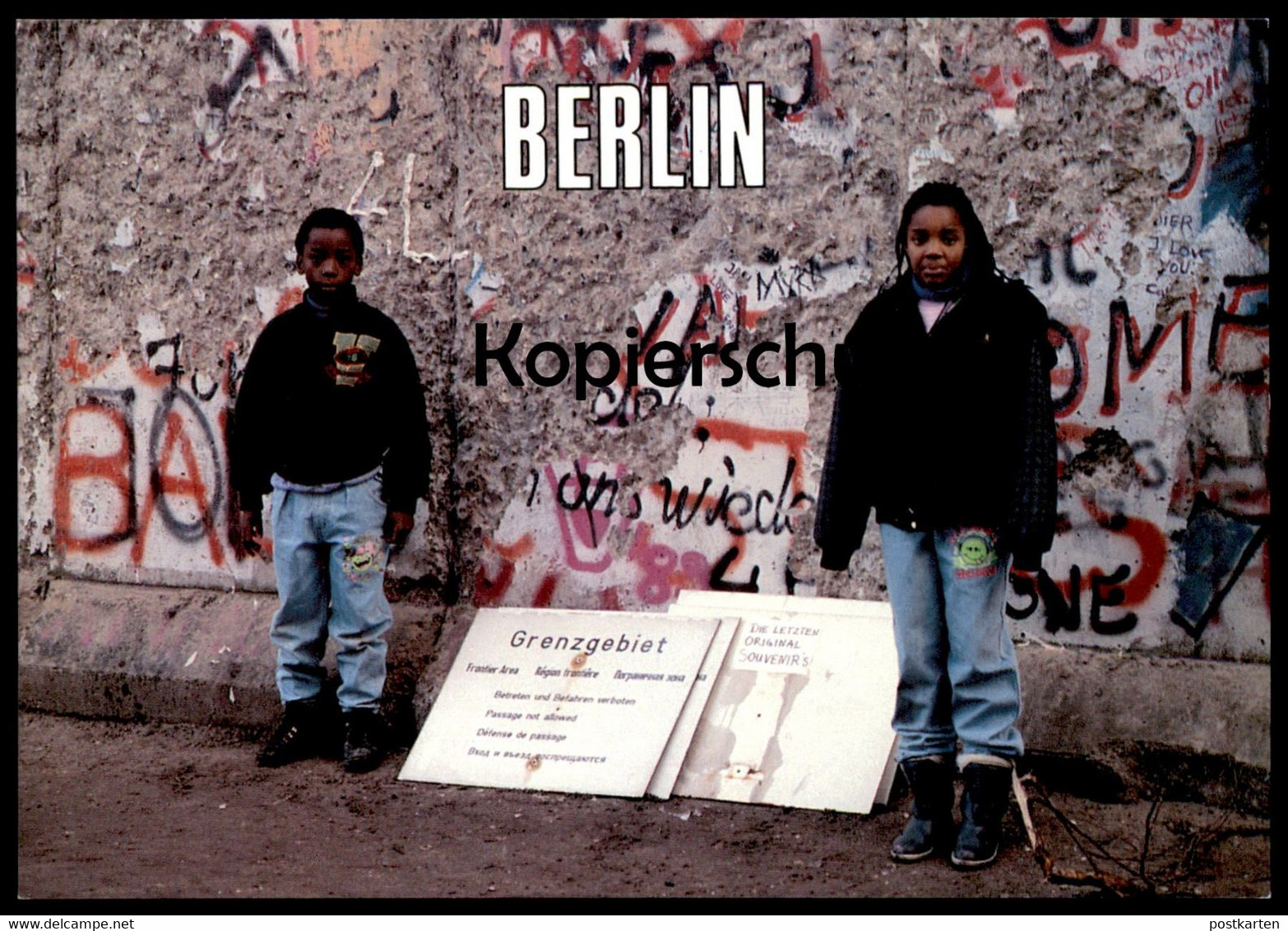 ÄLTERE POSTKARTE SCHÖNES BERLIN SOUVENIR VERKAUF AN DER BERLINER MAUER THE WALL LE MUR Art Ansichtskarte AK Cpa Postcard - Berlin Wall