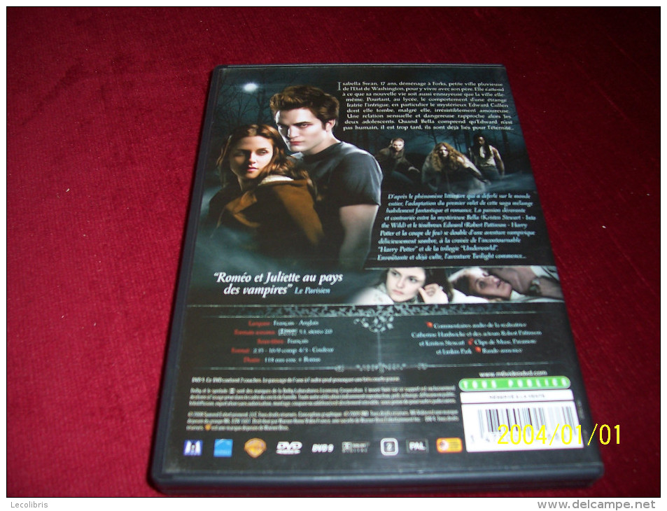 LOT DE 5 DVD °°°°°°  LA SERIE TWILIGHT  DE 1 A 5