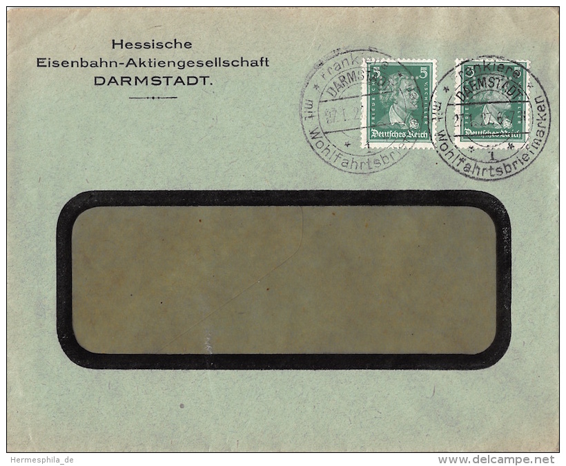 DEUTSCHES REICH, PERFIN, LOCHUNGEN, MI 385 MEF, BRIEF, COVER, EISENBAHN, DARMSTADT - Lettres & Documents