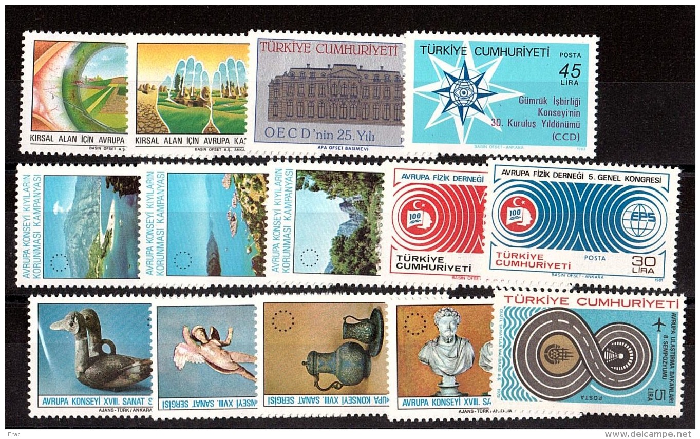 TURQUIE - Lots De Timbres Neufs ** - Cote + 16 - Collections, Lots & Series