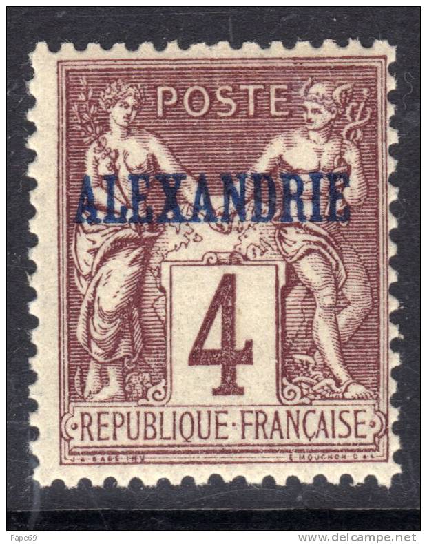 Alexandrie N° 4  XX Type Groupe : 4  C. Lilas-brun  Sans  Charnière  TB - Other & Unclassified