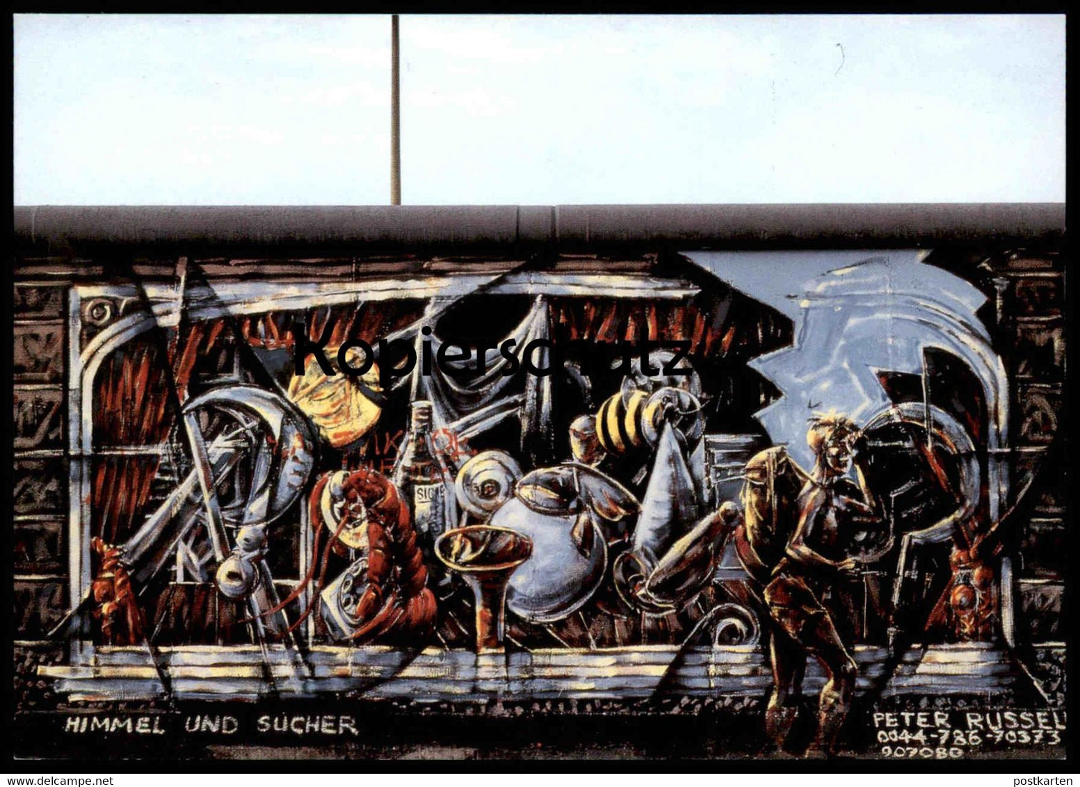 ÄLTERE POSTKARTE PETER RUSSELL HIMMEL UND SUCHER BERLINER MAUER THE WALL LE MUR BERLIN Art Postcard Cpa AK Ansichtskarte - Berlin Wall