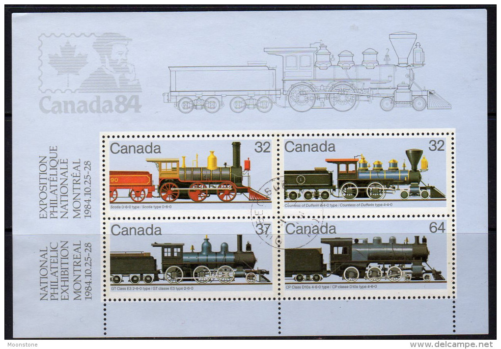 Canada 1984 Railway Locomotives II MS, Used (SGMS1136) - Used Stamps