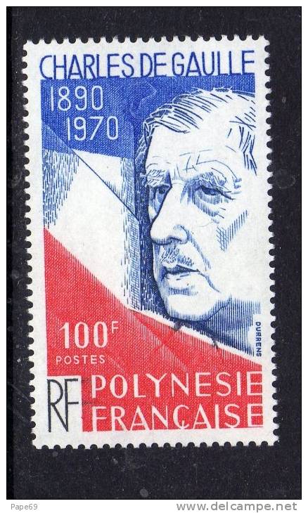 Polynésie N° 159 XX 10ème Anniversaire De La  Mort Du Général De Gaulle ,sans Charnière, TB - Other & Unclassified