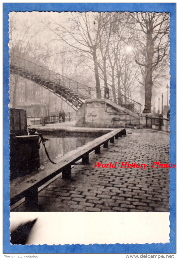 Photo Ancienne D' Albert Monier ? - PARIS 10e - Berge Et Pont Du Canal Saint Martin - Beau Cliché - Autres & Non Classés
