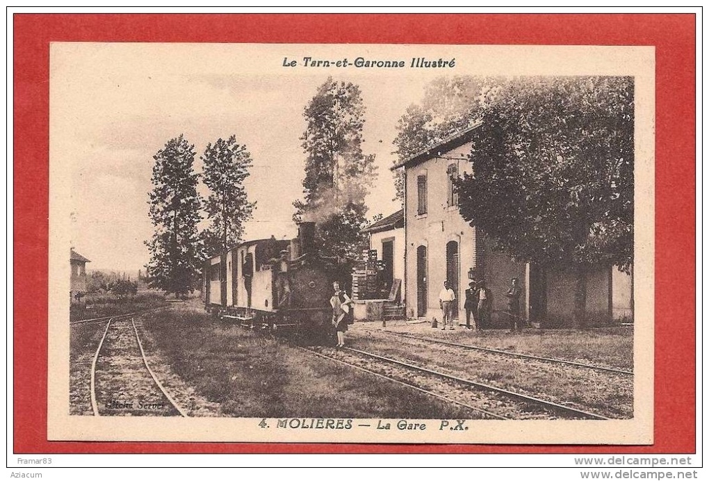 MOLIERES - La Gare ( Avec Train , Locomotive ) - Molieres