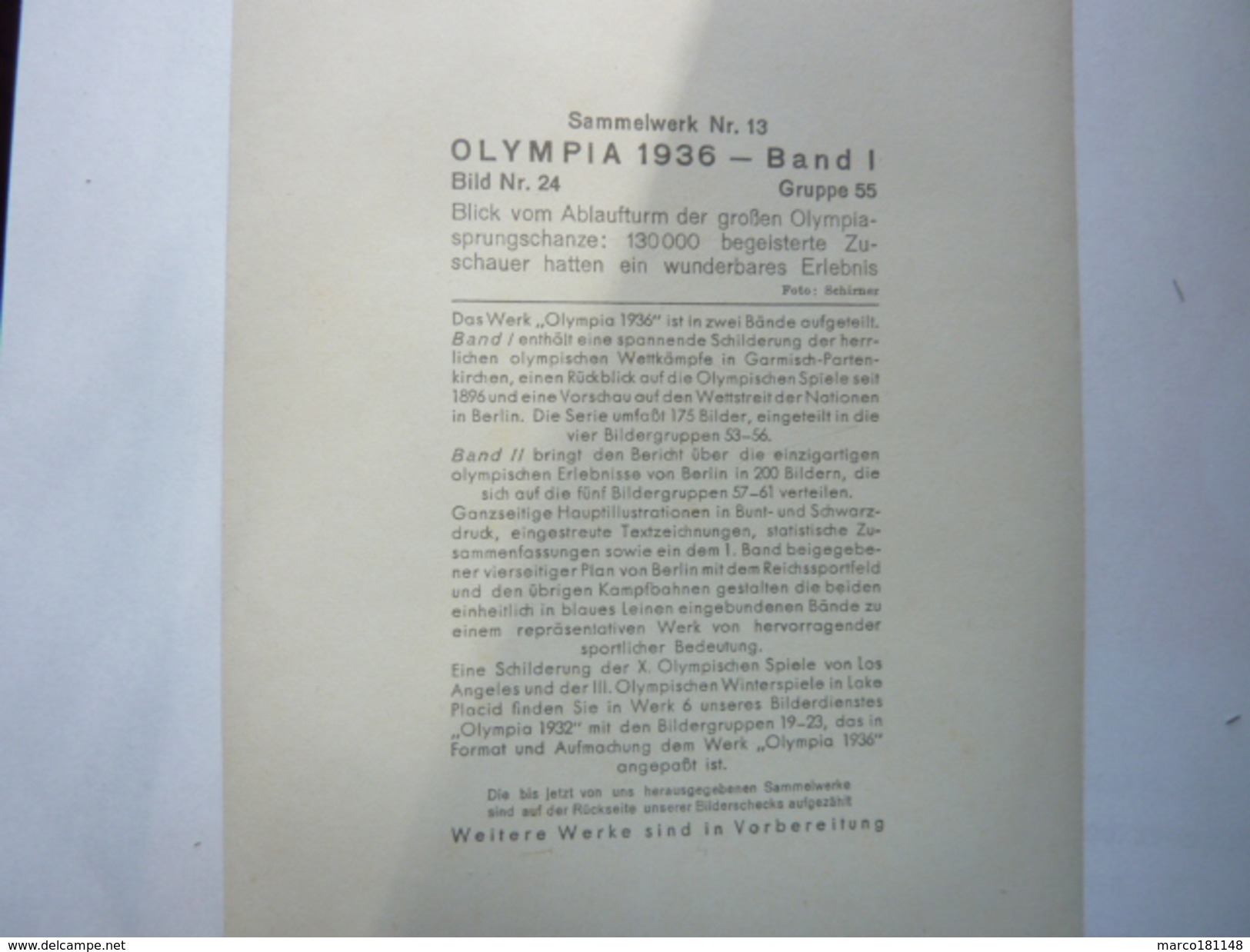 OLYMPIA 1936 - Band 1 - Bild Nr 24 Gruppe 55 - Saut - Sport