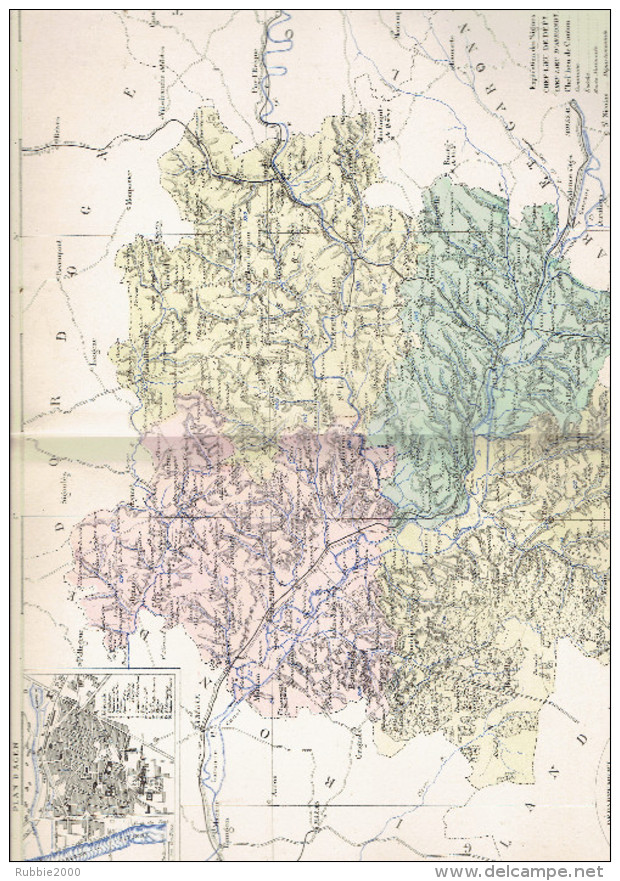 CARTE GEOGRAPHIQUE 1880 FRANCE DEPARTEMENT DU LOT ET GARONNE PLAN D AGEN PAR MALTE BRUN - Cartes Géographiques