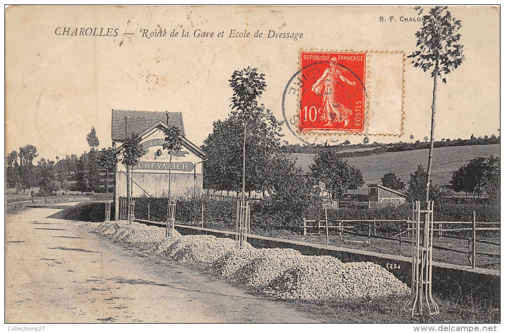 71-CHAROLLES- ROUTE DE LA GARE ET ECOLE DE DRESSAGE ( CHEVALLIER) - Charolles