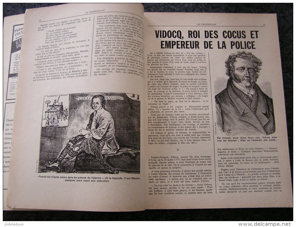 LE CRAPOUILLOT Les Truands Nouvelle Série N° 27 Année 73 Bande à Bonnot Gangters Pègre Mafia Vidocq Lacenaire Cartouche - Autres & Non Classés