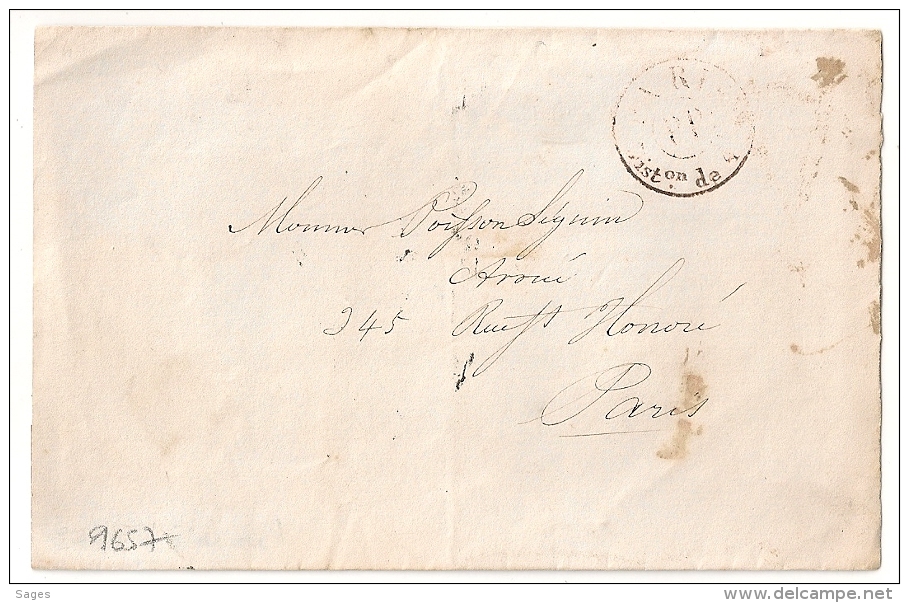 Indice 14. Lettre PARIS Diston De 4h .s En ROUGE. - 1801-1848: Précurseurs XIX