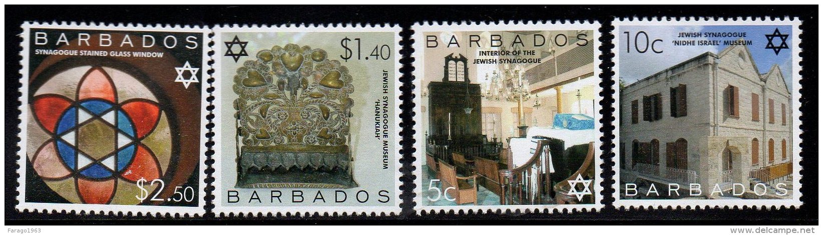 2007 Barbados Jewish Synagogue  Complete Set Of 4 MNH - Barbades (1966-...)