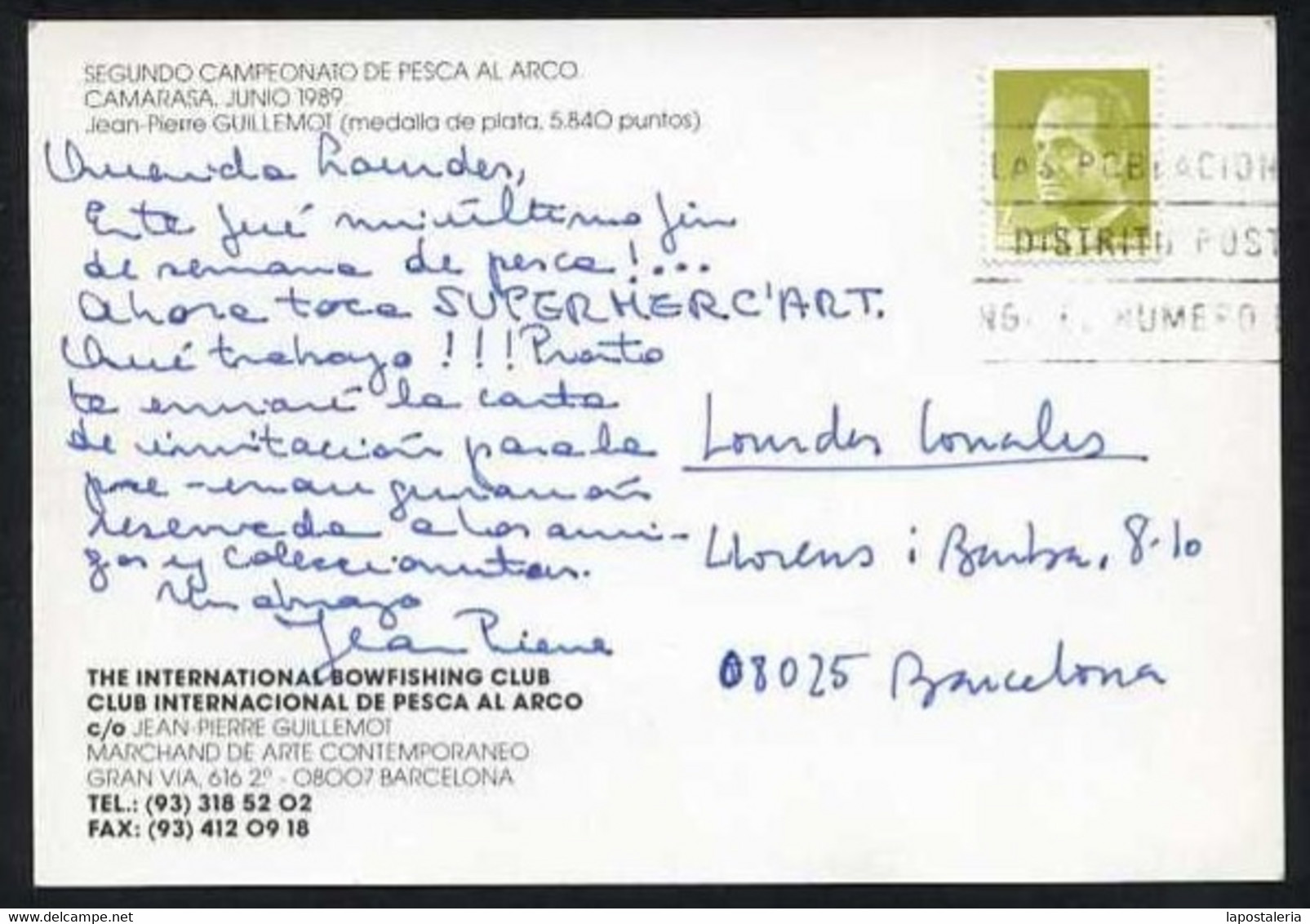 *Jean-Pierre Guillemot* Texto Y Firma Autógrafa. Camarasa 1989. - Tiro Al Arco