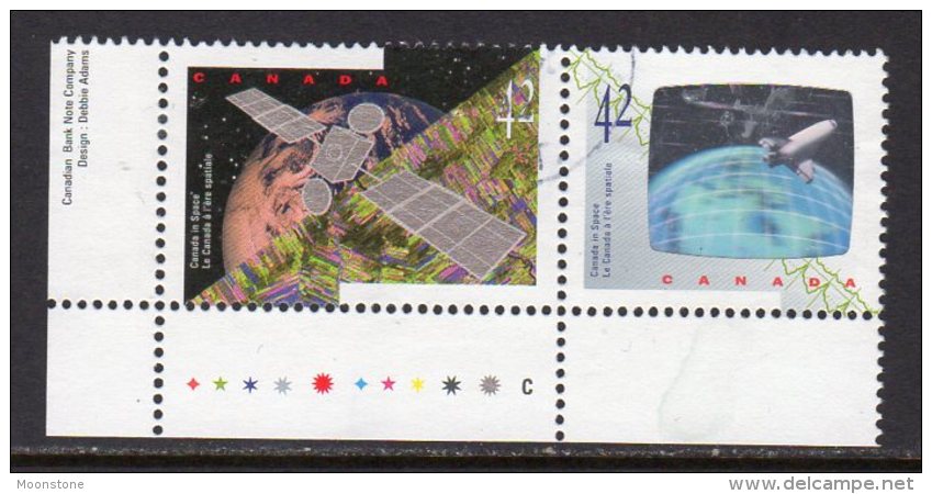 Canada 1992 Space Program Set Of 2 Pair, Used (SG1514-5) - Used Stamps