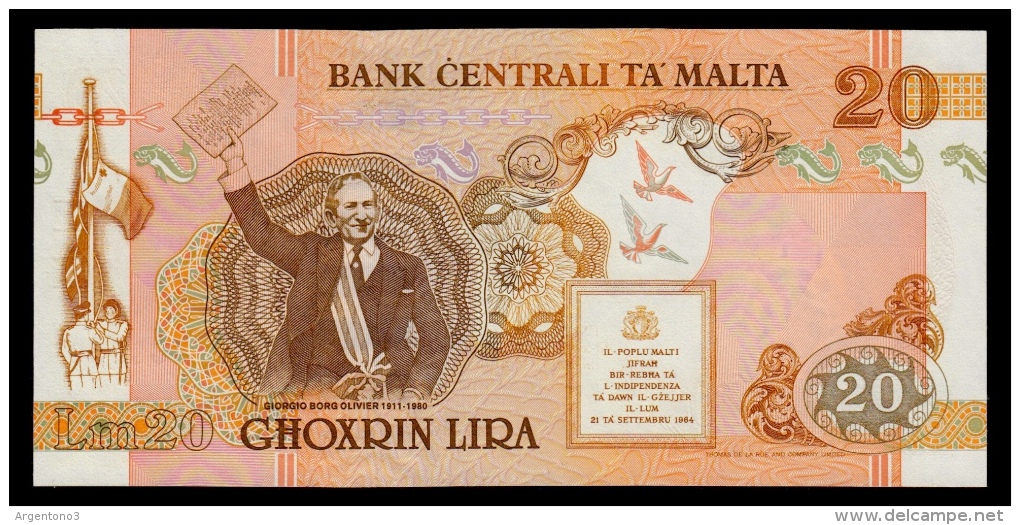 Malta 20 Lira 1994 P.48 UNC - Malta