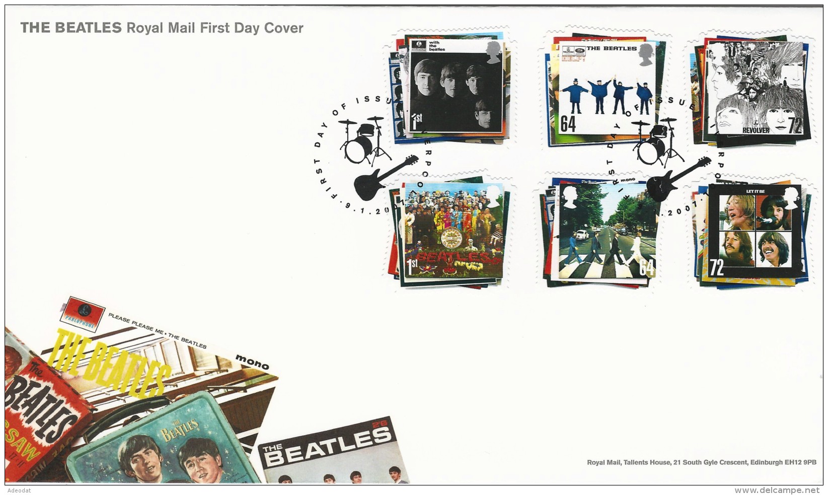 GREAT BRITAIN 2007 THE BEATLES 2420a-d, 2421-26 FIRST DAY COVERS  VALUE $14.60 - 2001-10 Ediciones Decimales