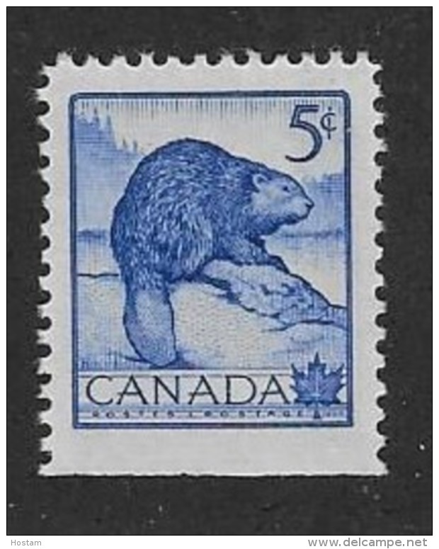 CANADA 1953, #336as From Pane,  MNH, WILDLIFE:  BEAVER        MNH - Ungebraucht