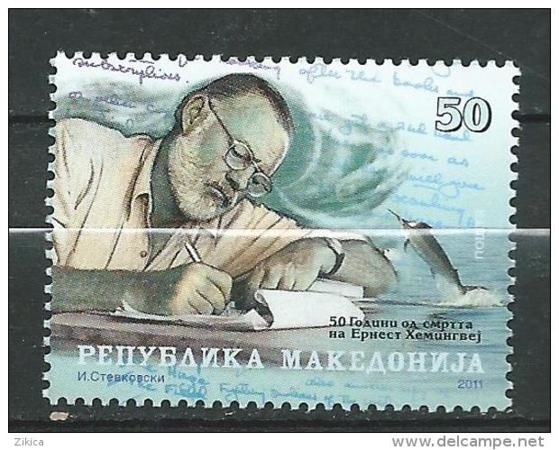 Macedonia 2011 The 50th Anniversary Of The Death Of Ernest Hemingway, 1899-1961,Nobel Prize Winners/Literature.MNH - Macedonia Del Nord