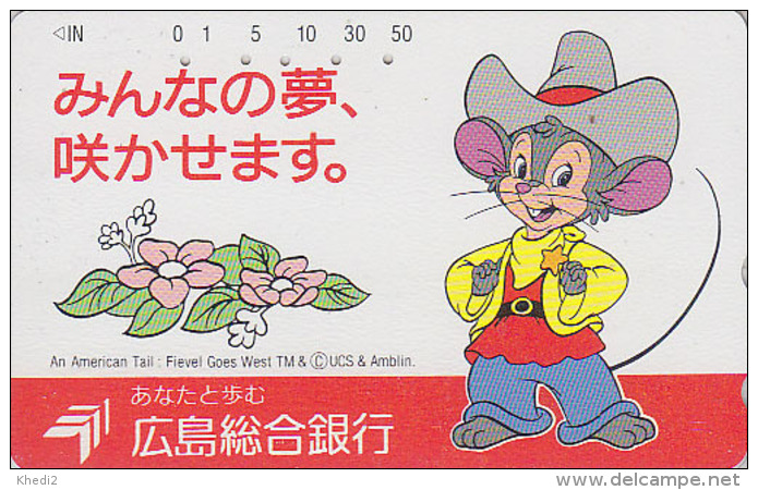 Télécarte Japon / 110- 160337 - COMICS - FIEVEL / An American Tail - SOURIS MOUSE MAUS  USA Rel Japan Movie Phonecard 06 - Comics