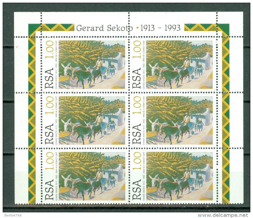 RSA  1996   Mi. 6 X 999 / 1000** Gerard Sekoto  MNH (2 Scans) - Nuevos