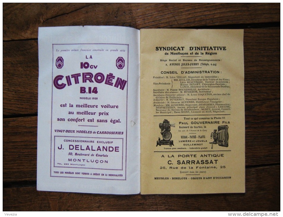 1927, LIVRET " MONTLUCON ET SA REGION ",ALLIER,ILL.  VIGNIER,NOMBREUSES PHOTOS PUBLICITES,AUSSI CREUSE,CHER,PUY DE DOME - Dépliants Touristiques