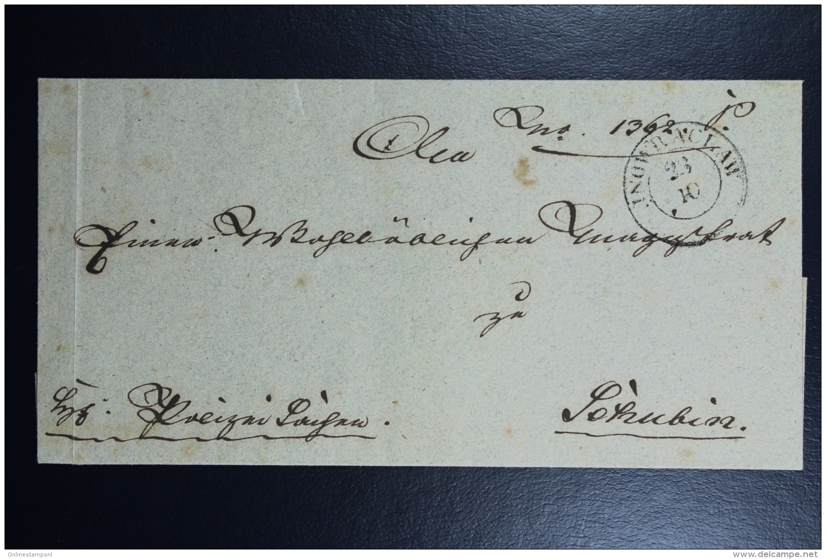 Poland: Letter 1844 Inowraclar Double Line Cancel To Schubin Szubin - ...-1860 Préphilatélie