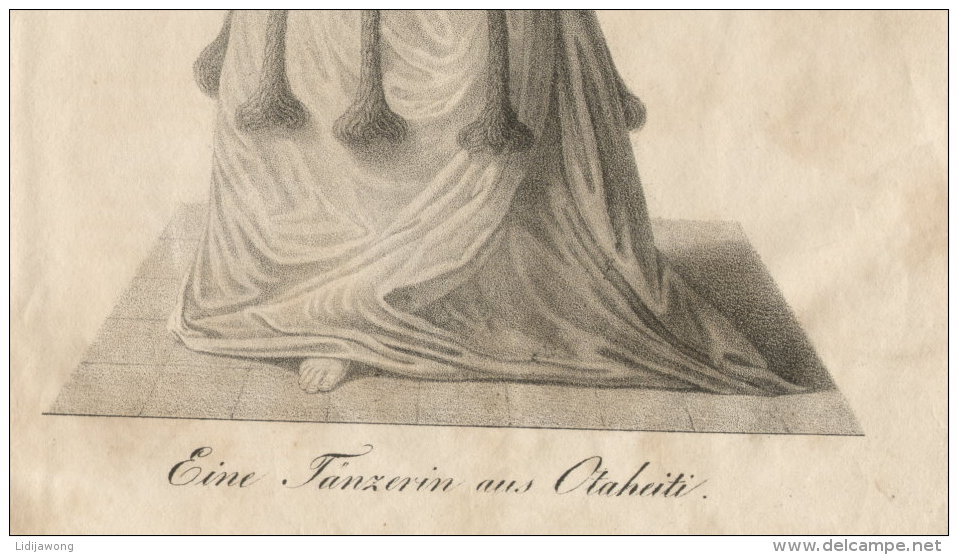TAHITI - ORIGINAL ENGRAVING ETCHING 1833 - Karlsruher Unterhaltungs-Blatt - Kunstdrukken