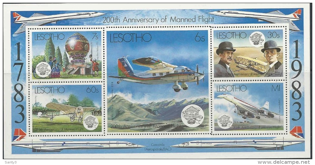 Lesotho, Yv Blok Jaar 1983, Vliegtuigen, Postfris (MNH) Zie Scan - Lesotho (1966-...)