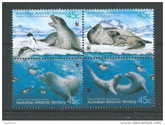 Australian Antarctic Territory 2001 Leopard Seals Block 4  MNH - Unused Stamps