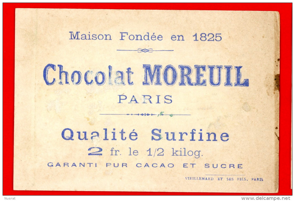 Chocolat Moreuil, Chromo Simili Liebig S_0148 - Pierrots & Pierrettes, Lith. Vieillemard & Ses Fils - Autres & Non Classés